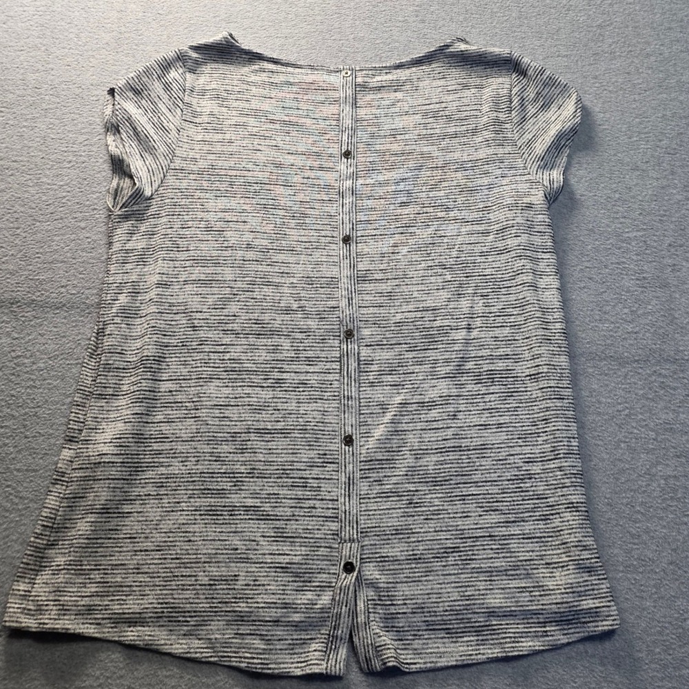 Market & Spruce Swing Tunic Top Womens Large Gray Heather Button Back Casual Fit